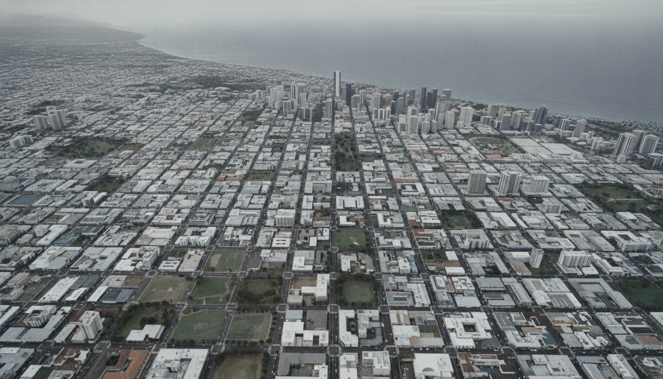 Aerial view of downtown Honolulu