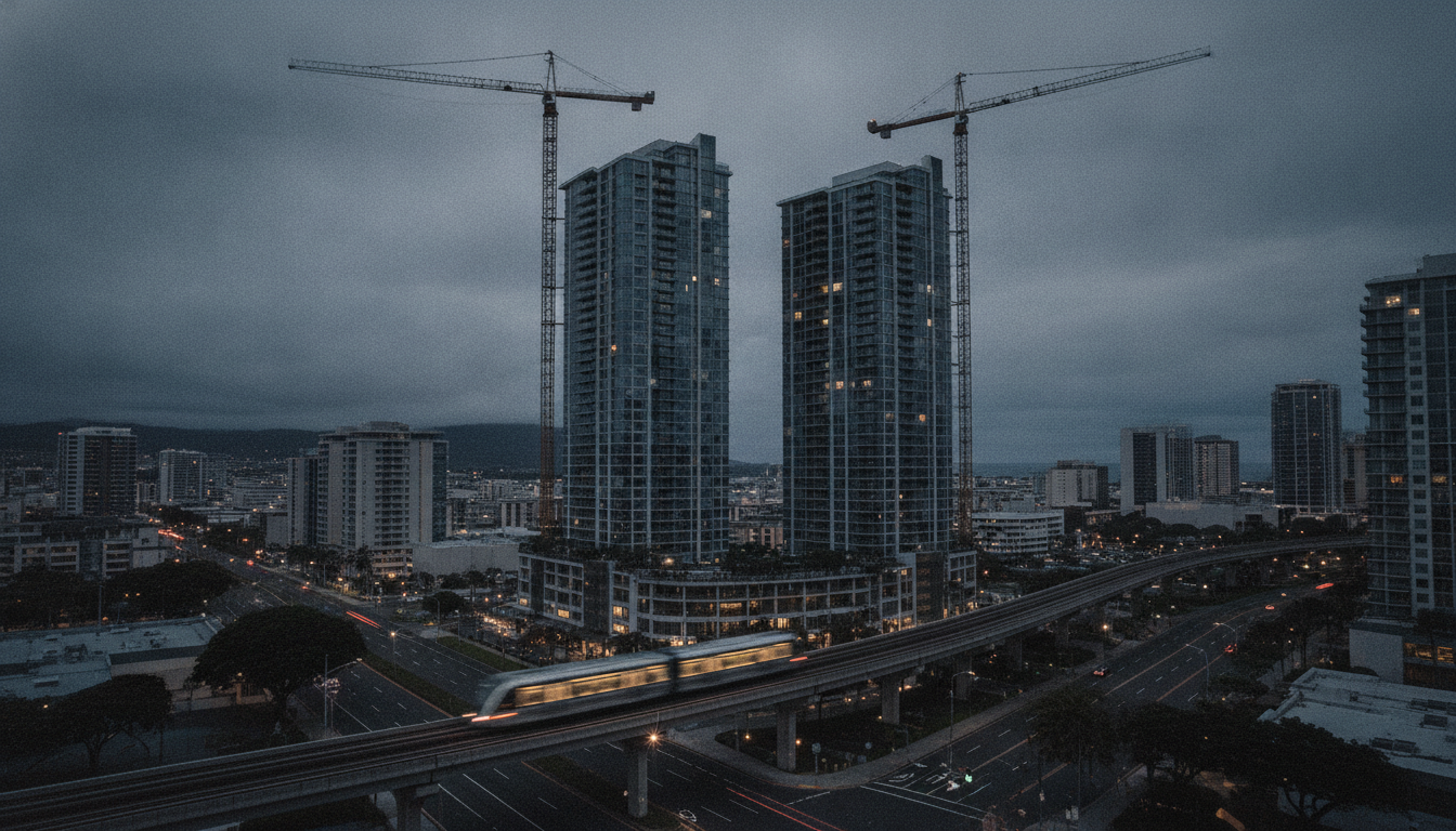 New residential towers under construction in Honolulu